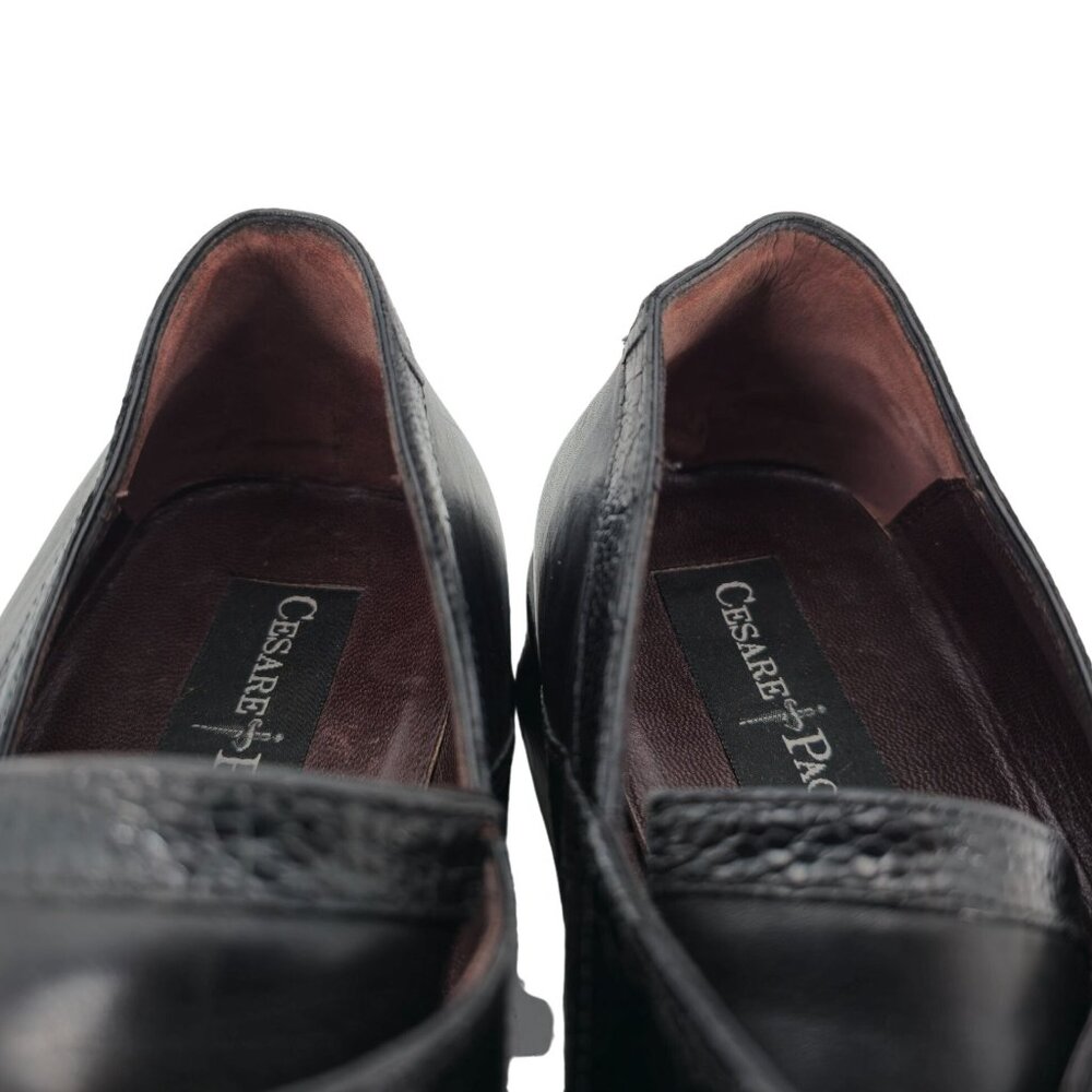 Cesare Paciotti Mens 12 Italy Black Leather Alligator Monk Loafers Dress Shoes - Picture 11 of 12